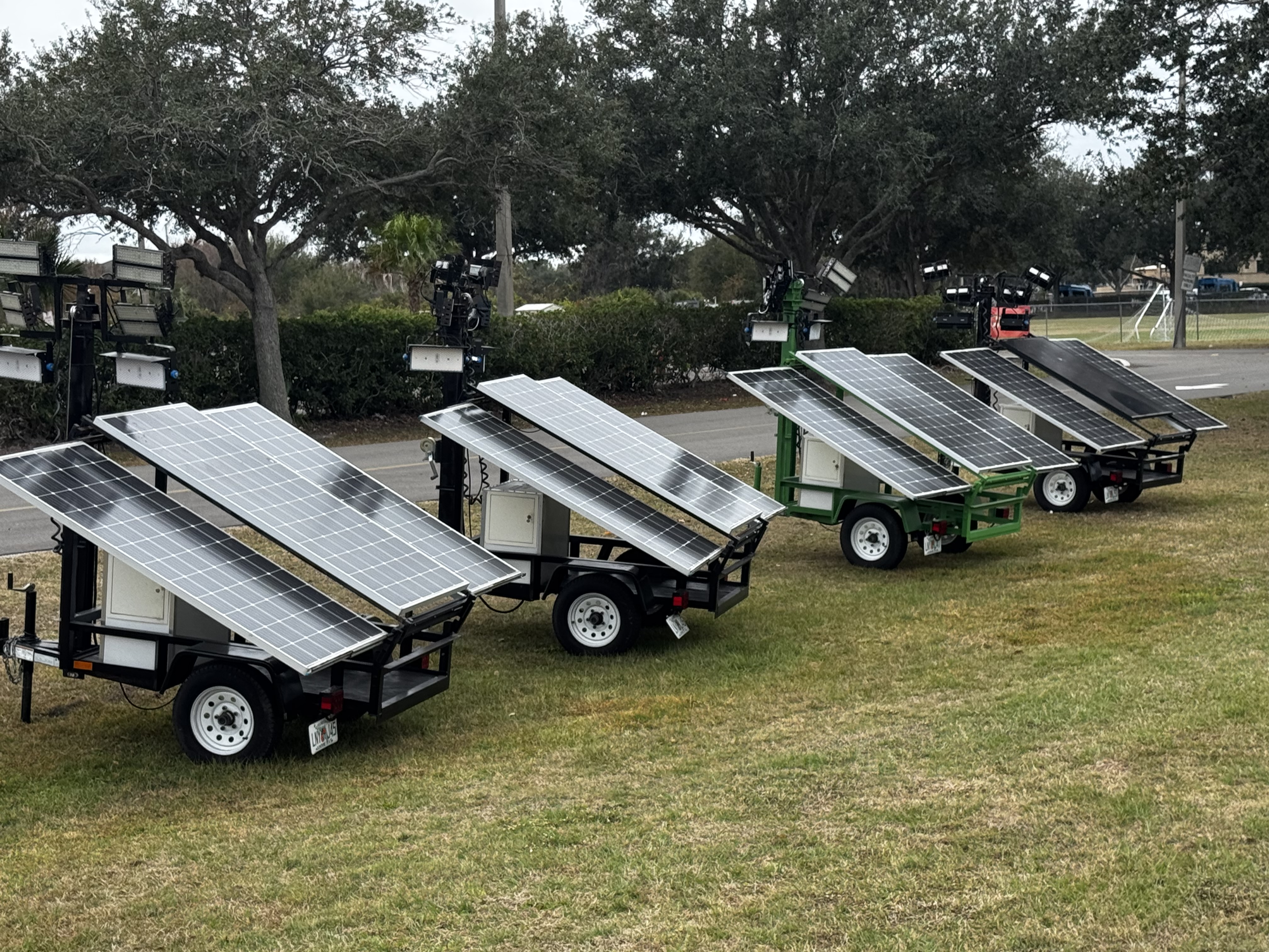 Future Generators solar generator trailers staged for deployment